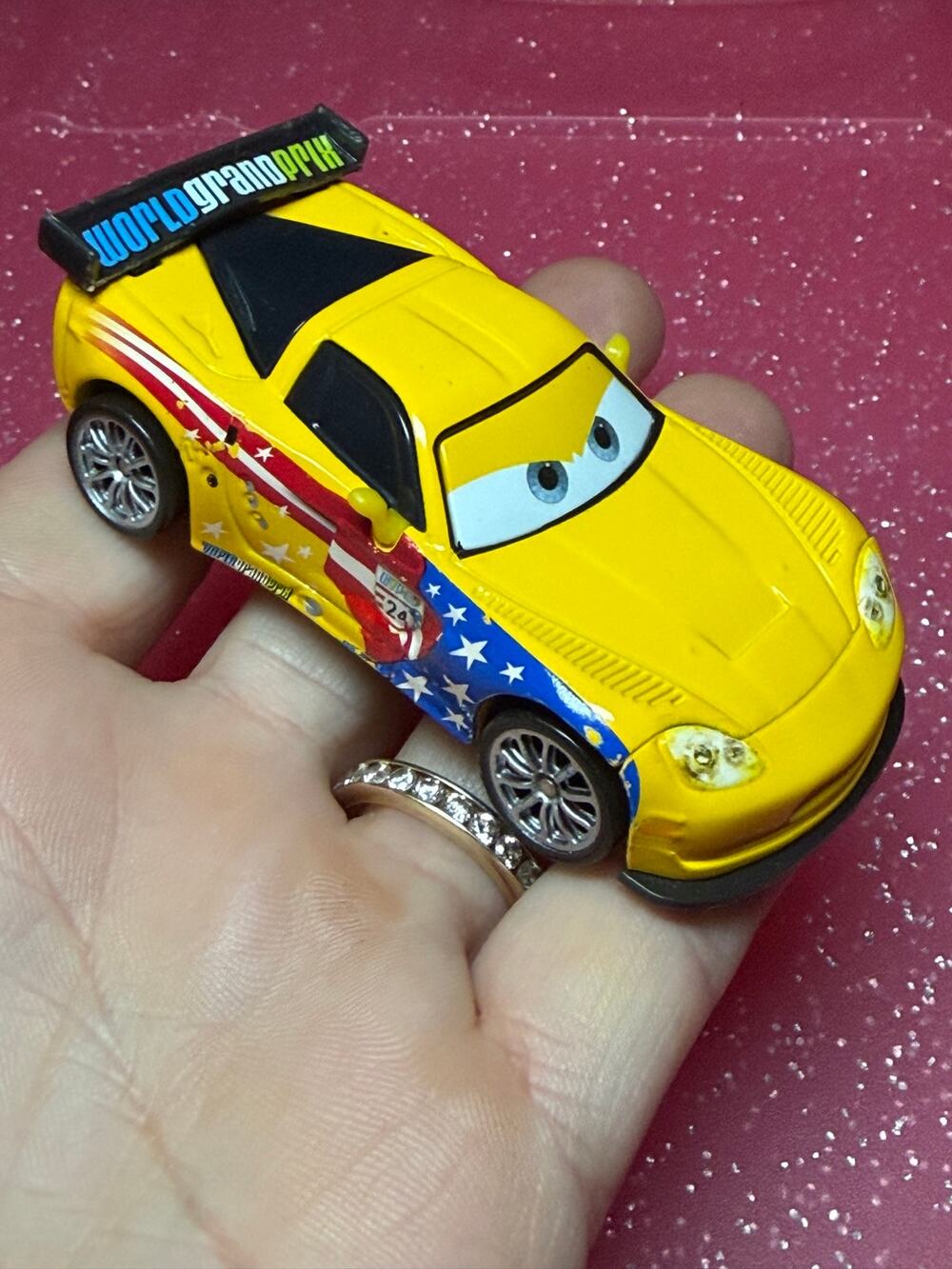 Disney Pixar Cars World Grand Prix Jeff Gorvette Diecast
